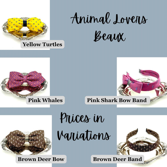 Brown Deer Bow Handmade from Tie - Animal Lover’s Options!