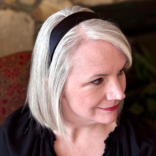 BLACK Vintage Headband Adjustable Handmade from Men’s Tie