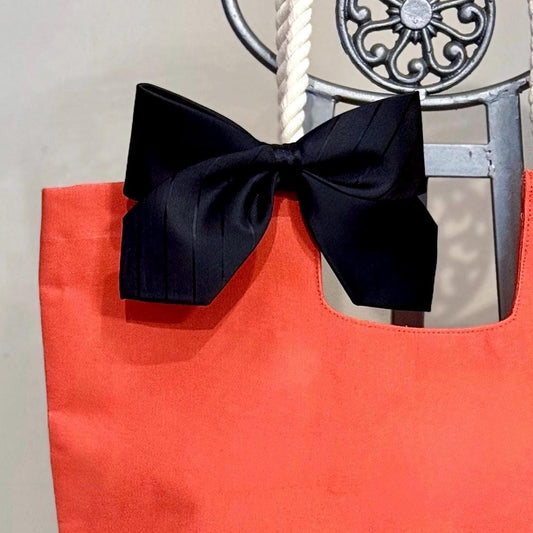 BLACK Tailored Big Bow on Barrette - Fun statement accessory for hair and more!