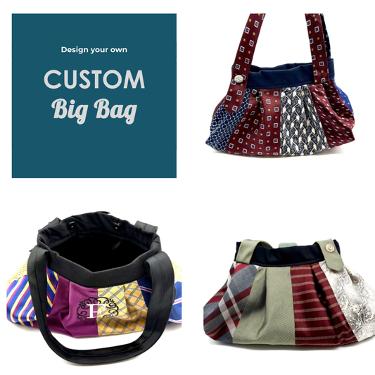 CUSTOM Multi-tie Shoulder Purse - Memory Gift or for Vintage Fun